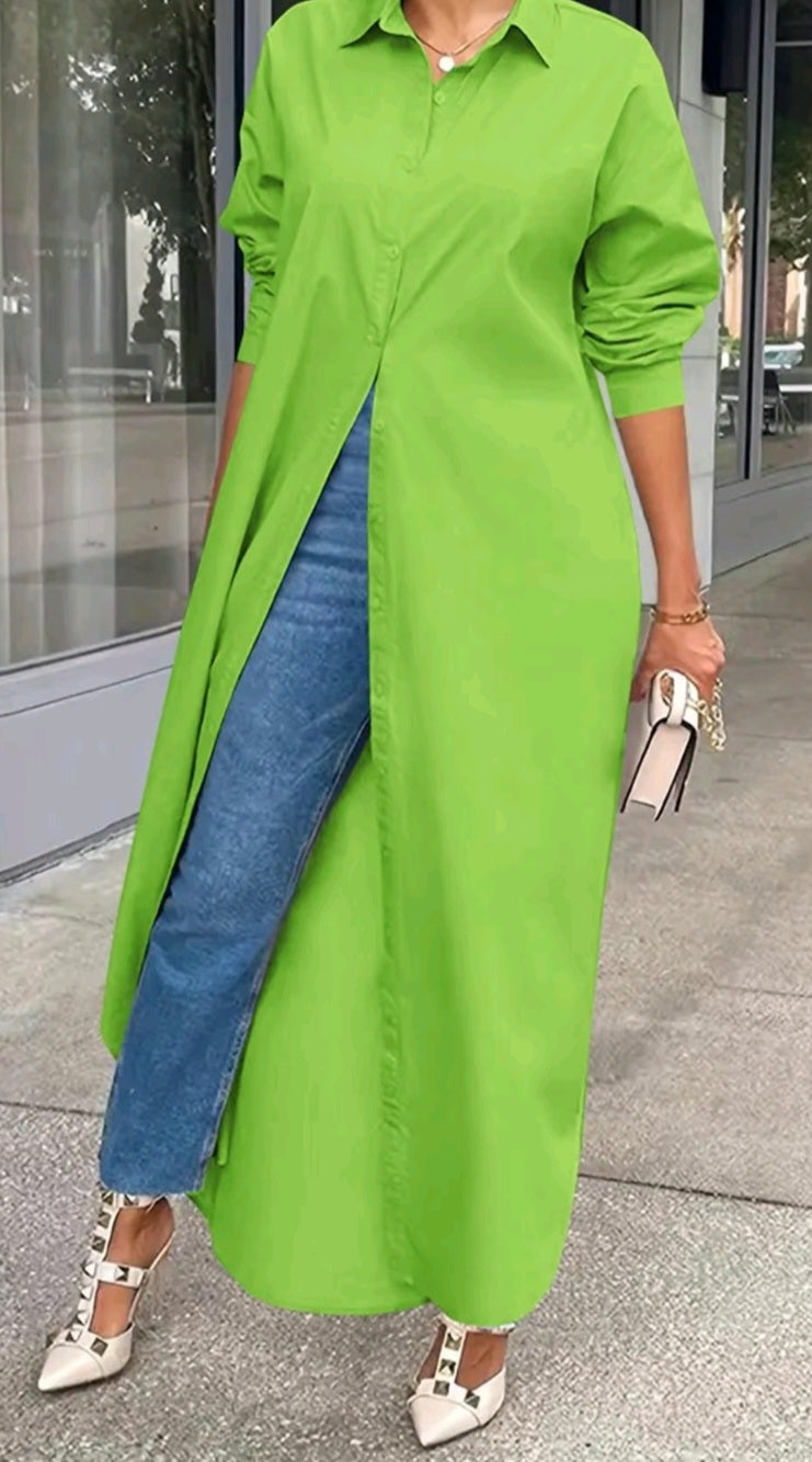 Lime Green Shirt Dress – Curvaye Online Boutique