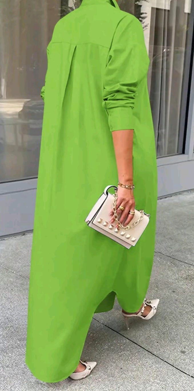 Lime Green Shirt Dress – Curvaye Online Boutique